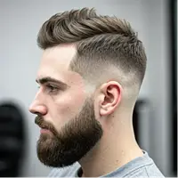 High Fade Textured Top With Beard